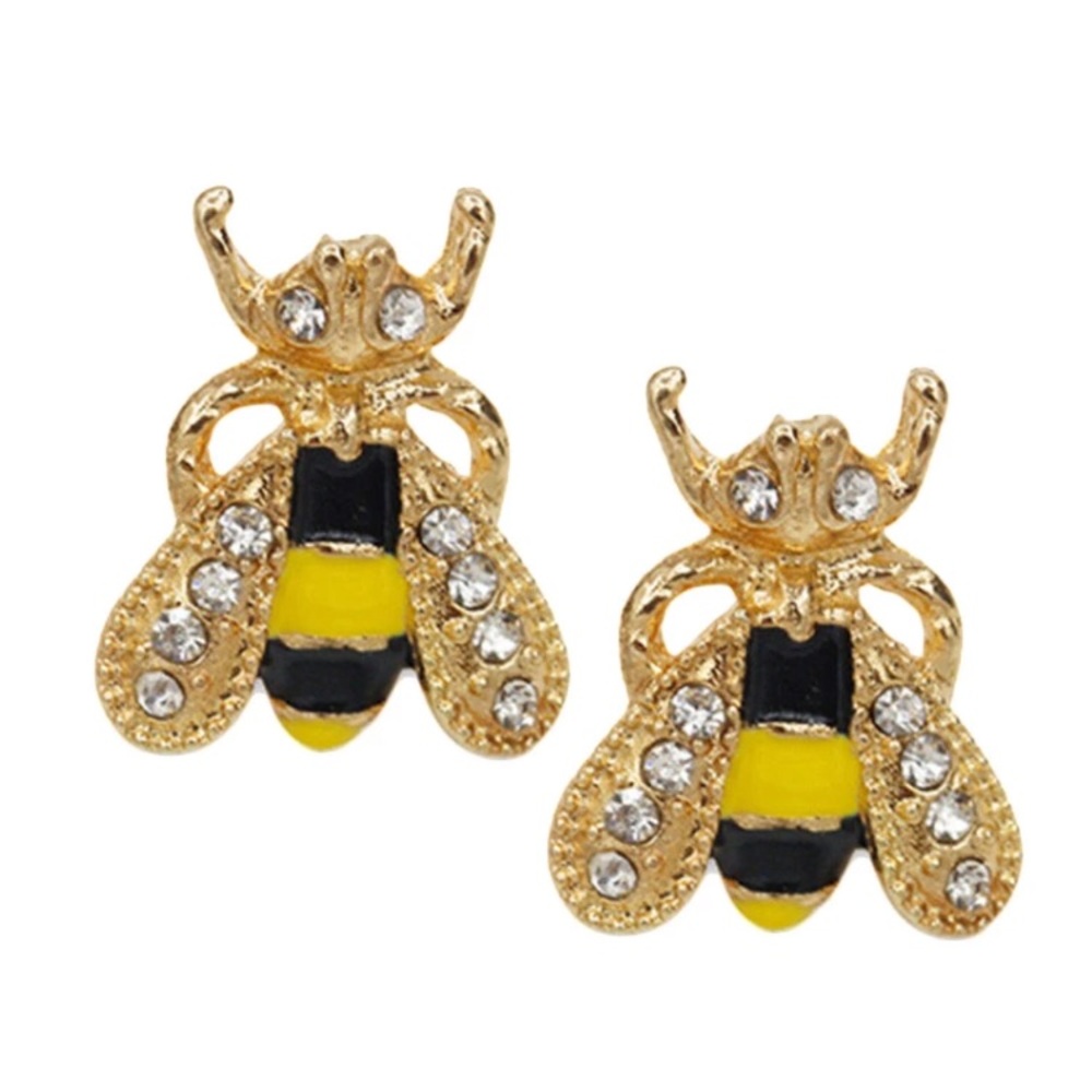 Bumble Bee Chrystal Earrings - Picture 2 of 3